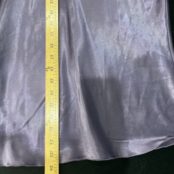 Iz Byer California Y2K Satin Top Womens Size L Purple Halter Neck Chiffon Ruffle - Picture 6 of 8